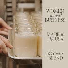 Load image into Gallery viewer, Sweet Water Decor Hello Fall Candle | Cinnamon, Apples, and Clove Autumn Scented Soy Candles for Home | 9oz Clear Jar, 40 Hour Burn Time, Made in the USA