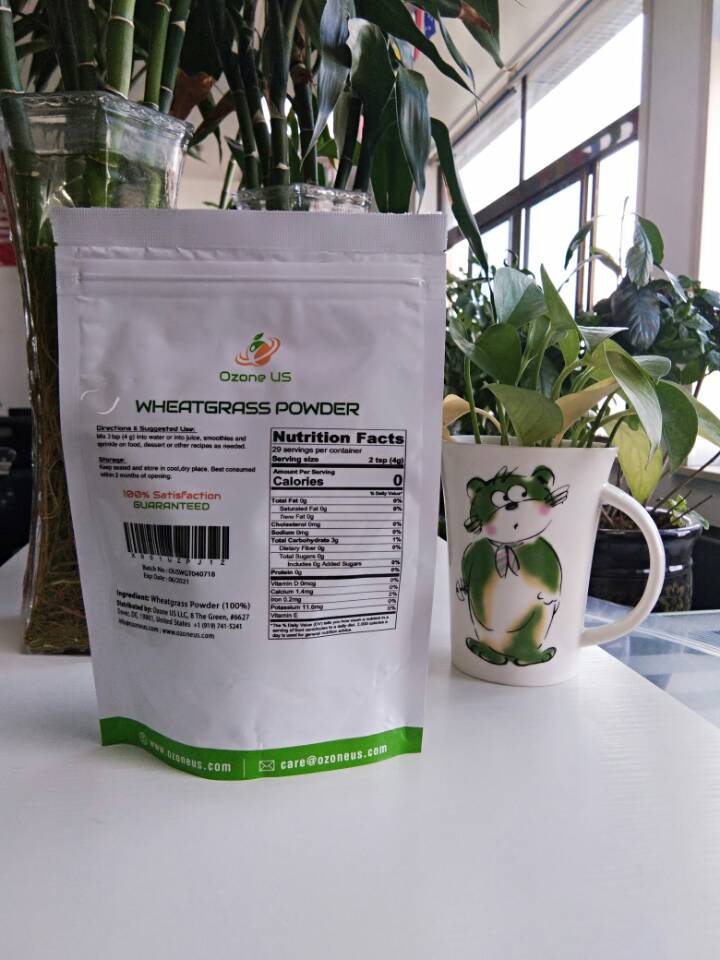 Wheatgrass Powder Wheat Grass Juice Powder Super Food Dietary Supplement Chlorophyll Rich Food Vegan Non-GMO - 4Oz