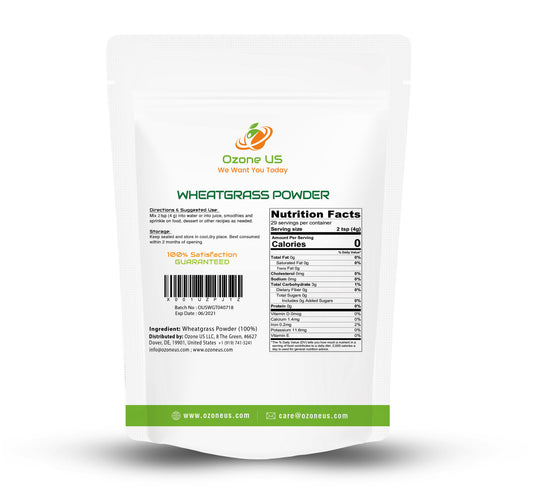 Wheatgrass Powder Wheat Grass Juice Powder Super Food Dietary Supplement Chlorophyll Rich Food Vegan Non-GMO - 4Oz